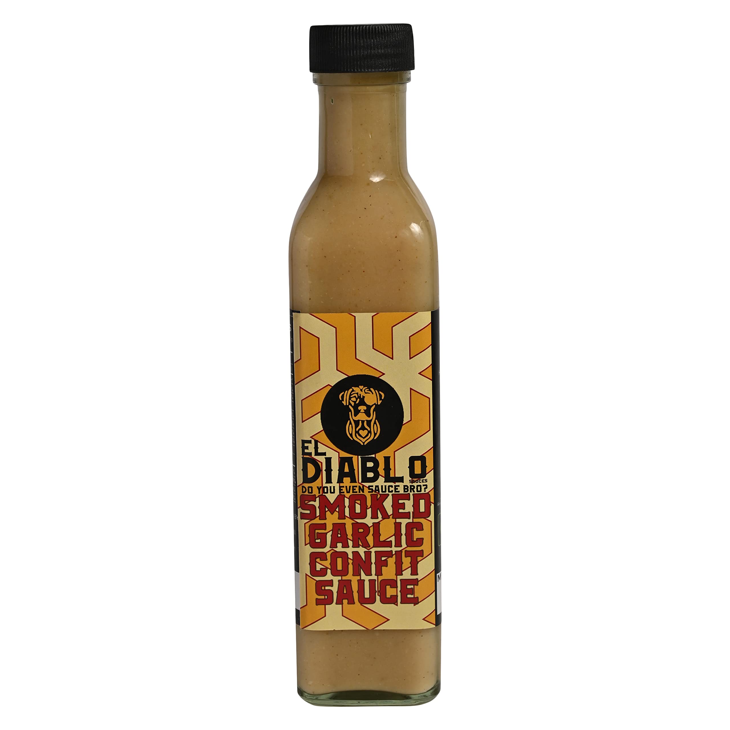 Smoked Garlic Confit Flavour Premium Gourmet Mild Pepper Garlic Sauce Gluten Free Natural Dipping Dressing Sauce Bottle - 240 grams