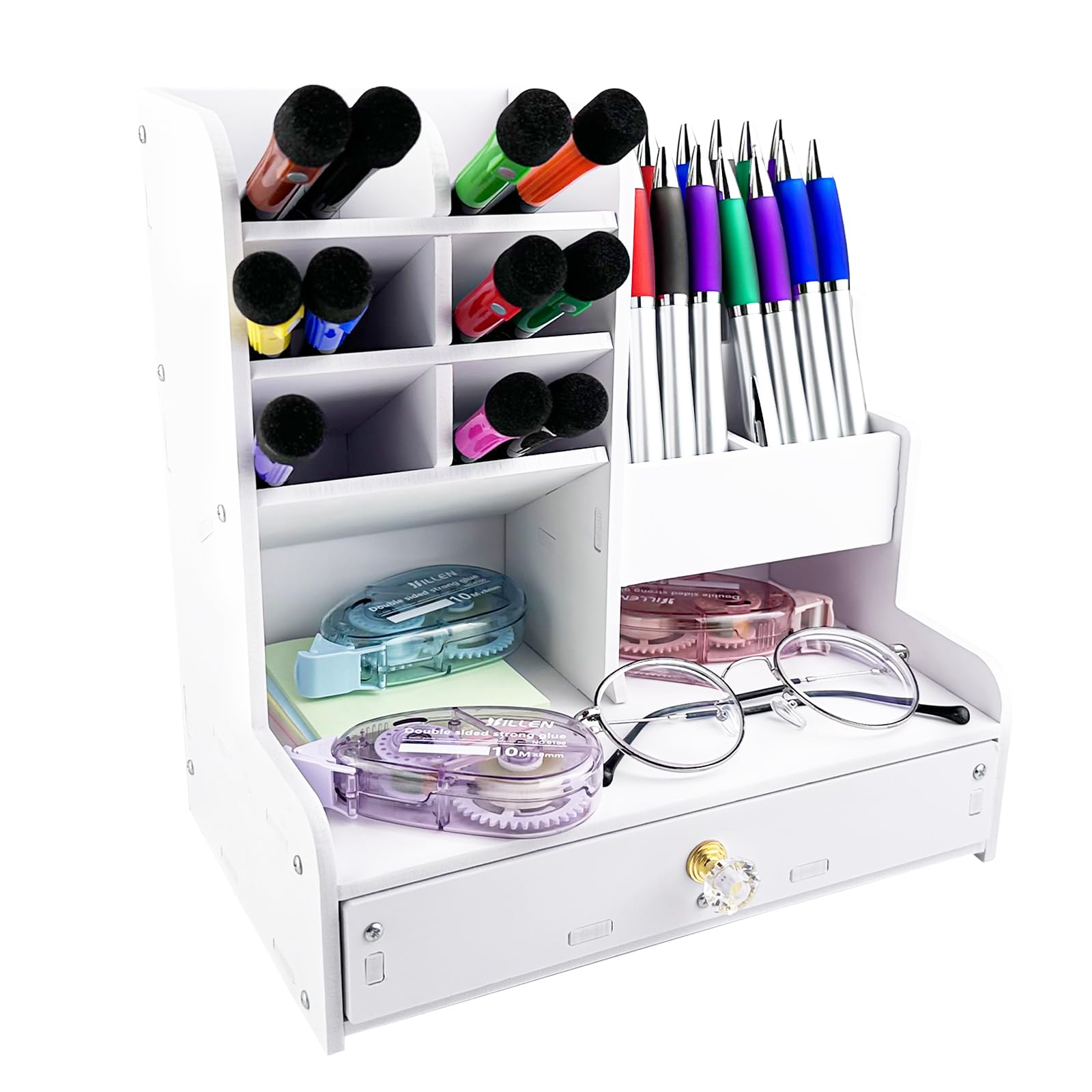 Comzantor Weiß Stifte Organizer, Stiftehalter Kinder Schreibtisch, Stiftebox, Halter Aufbewahrung, für Büro Zuhause Schule