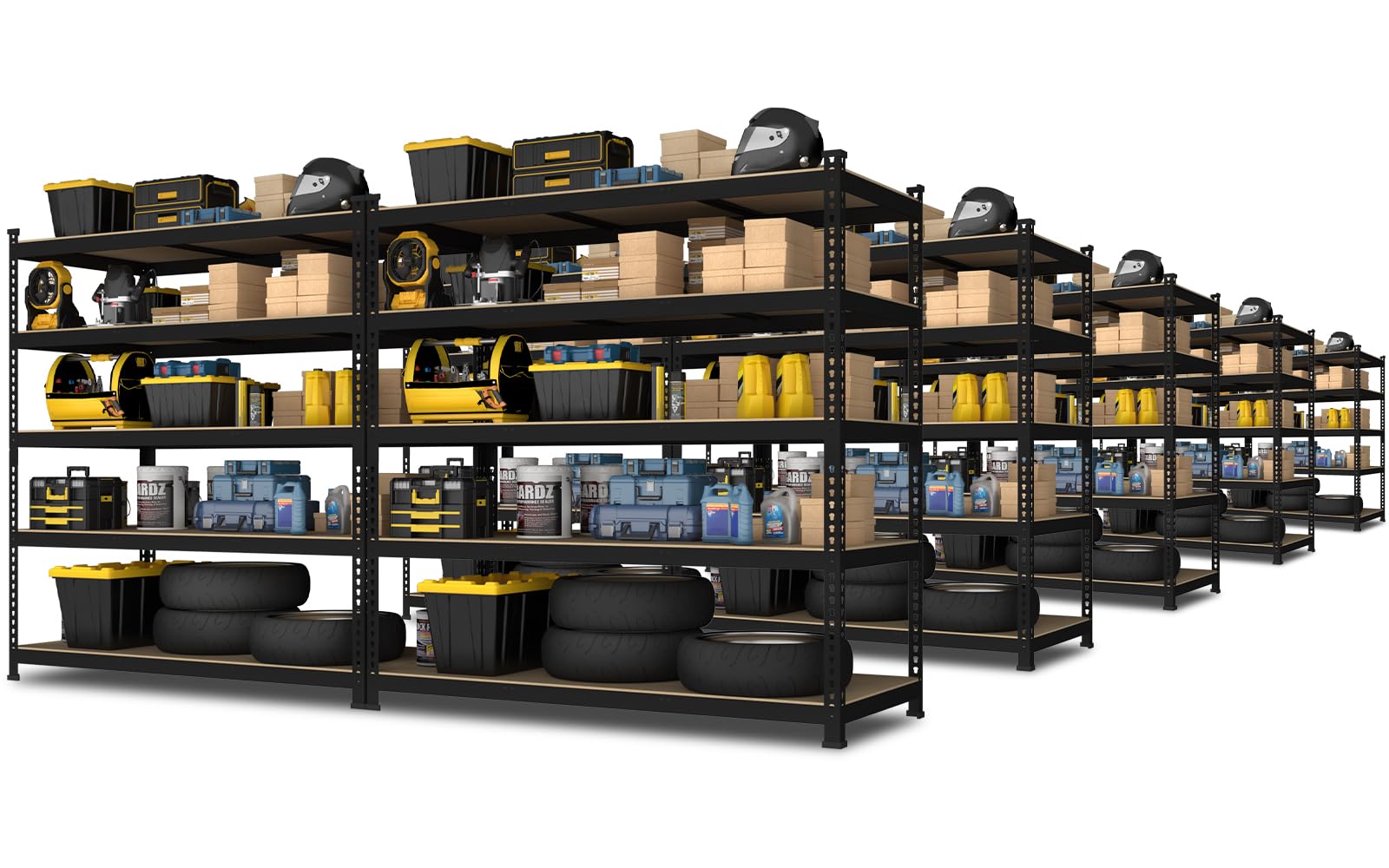 PrimeZone 48" x 24" x 72" Heavy Duty Storage Shelves, 5 Tier Adjustable Garage Storage Shelving, Metal Storage Utility Rack Shelf Unit for Warehouse