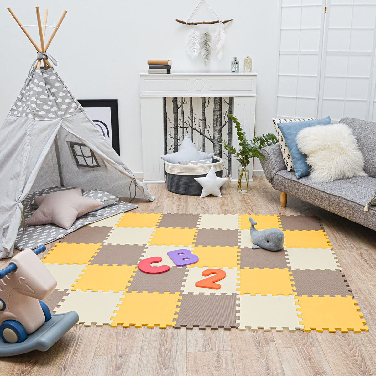 LittleTom 27 Tapis de Sol épais - Bébé et Enfant dès 0 Mois 30x30 Dalles Puzzle Carré en Mousse EVA