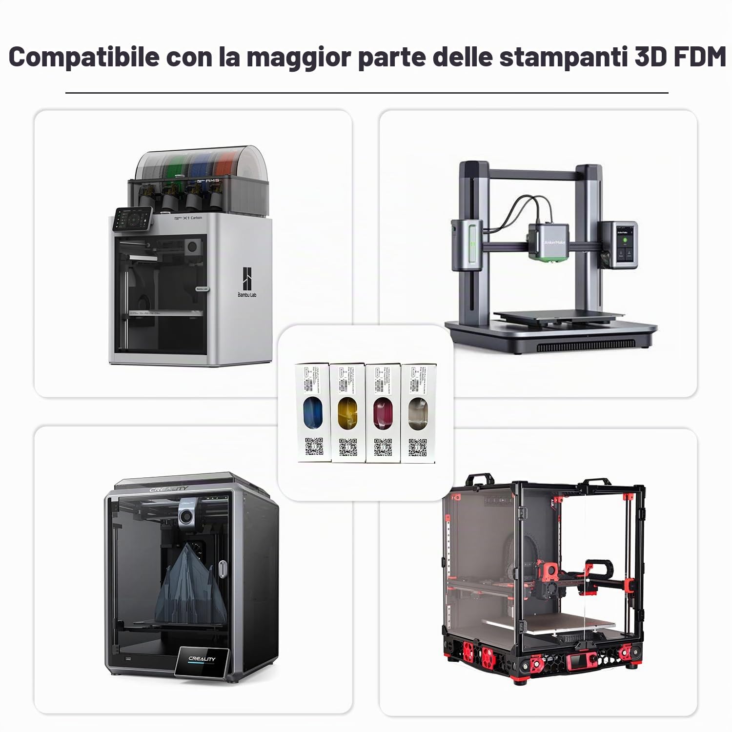 eSUN PLA+ filamento 1,75 mm, 4kg Ciano Giallo Bianco Magenta | Migliore tenacità e precisione +/- 0,03 mm. Più resistente del PLA standard. Ottima adesione per stampante 3D.