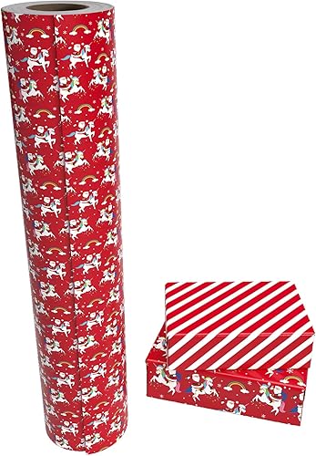 Miniatura 96 de WRAPAHOLIC Papel de regalo reversible a cuadros, mini rollo, 17 pulgadas x 33 pies, papel de regalo de Navidad a cuadros rojos y negros para 2-Rojo