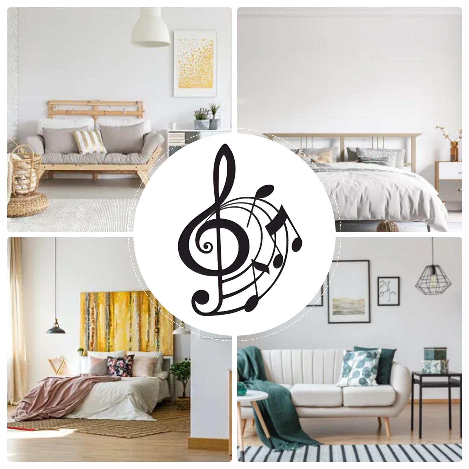 Amazon.co.jp: zwxqe 抽象音符 ウォールアート | メタル音符 ウォール