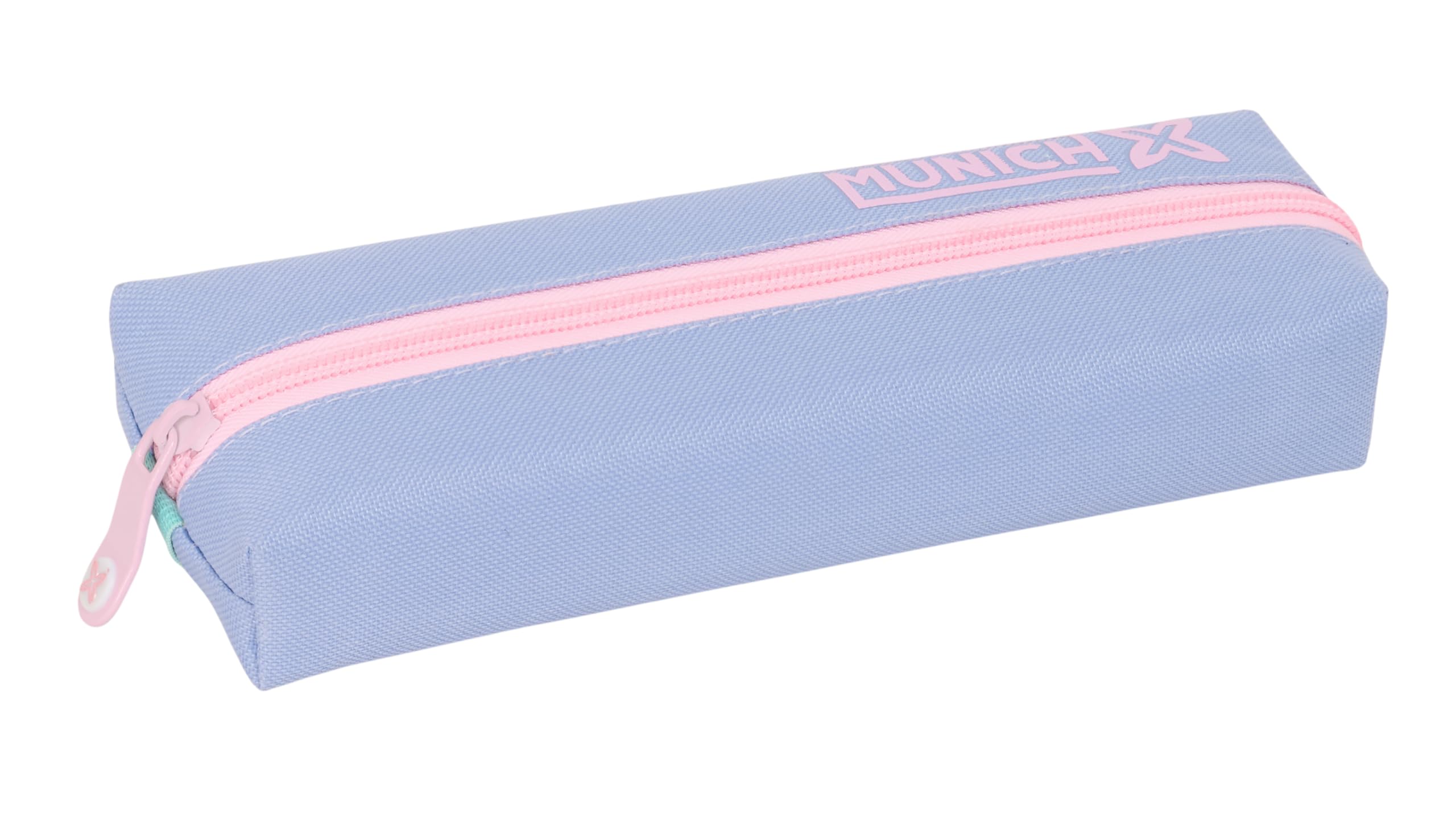 Safta MUNICH MELLOW – Rectangular Children's Pencil Case, Children's Pencil Case, Ideal for School-Age Children, Comfortable and Versatile, Quality and Resistance, 22 x 7 x 40 cm, Blue/Light Blue