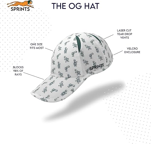 Vista 5 de Sprints Race Day Performance - Gorra deportiva ligera, de secado rápido, talla única, unisex