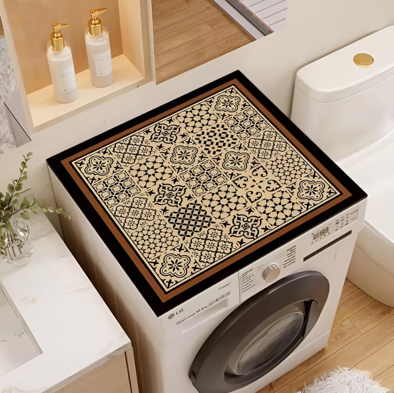 Prakal Anti-Slip Washer or Dryer Top Mat Covers,Washing Machine Top Protector Dust-Proof Cover,Washer or Dryer Top Protector Covers for Home Laundry Room Kitchen (PK-01)