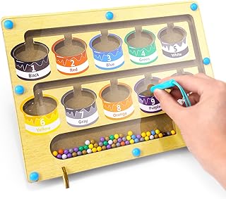 Magnetic Color Sorting Board, Montessori Wooden Toys for Kids, Magnetic Color & Number Maze Magnet Puzzle Game Board, Number Maths Color Cognition Matching for 3+ Year Old