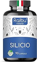 Silicio ad alta concentrazione di Raibu: 90 capsule per 3 mesi - 667mg di silice organica estratta dal bambù per capsula - Senza aggiunte, prodotto in Europa, vegano