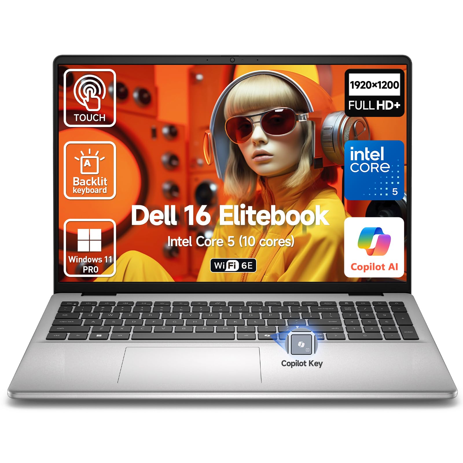 Dell 2026 16 Elitebook Touchscreen Laptop Computer 16 FHD Touch Screen Business Laptop Intel Core 5 i7-1355U 10-cores