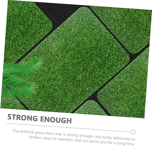 Miniatura 3 de GANAZONO 5 piezas de césped artificial realista para puerta delantera, tapete de mascotas para puerta delantera, felpudos de césped falso al aire
