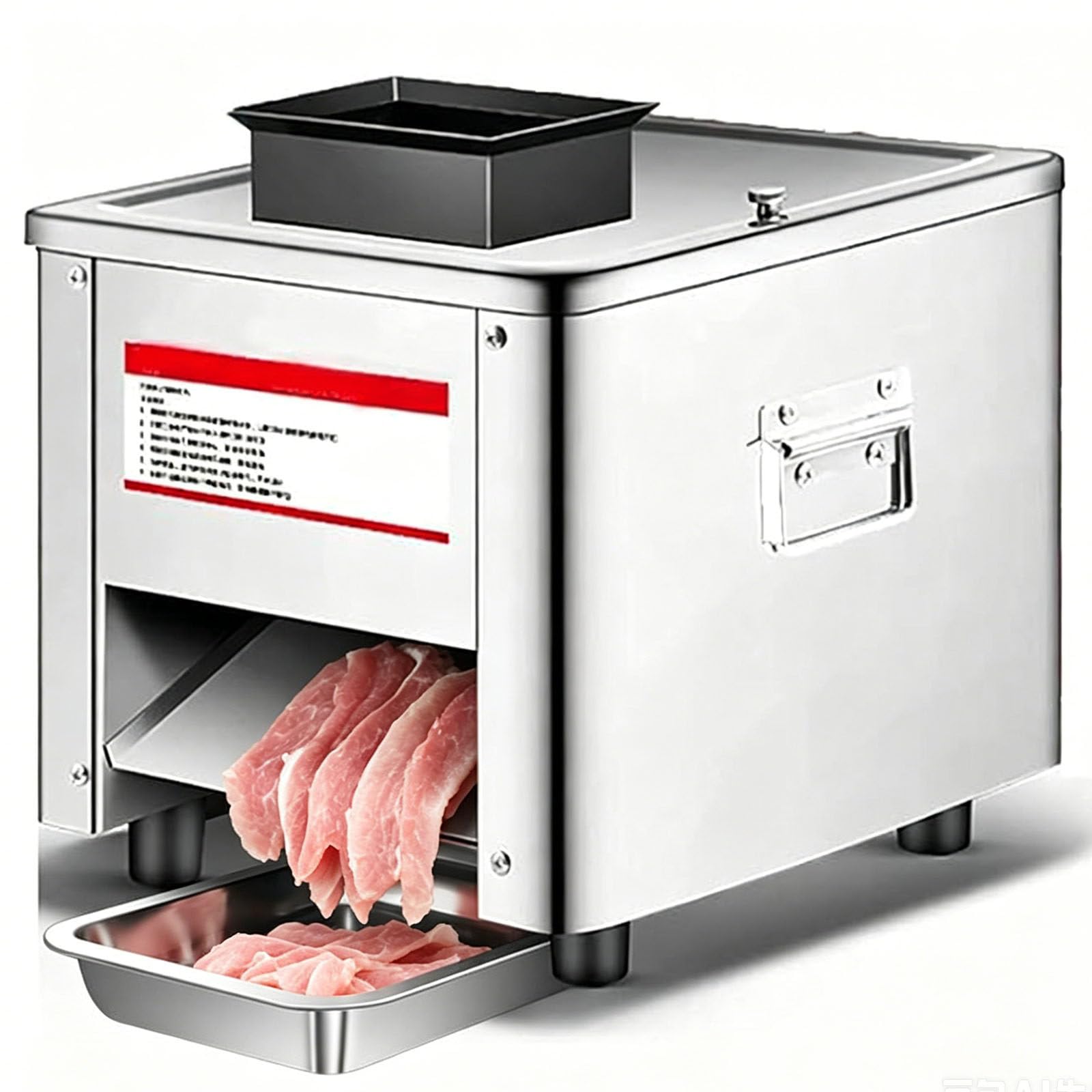 PtaTritious Meat Cutter Machine, 850W Electric Meat Slicer Shredded Cutting Machine, Stainless Steel, Suitable for Boneless Meat, 3-in-1 Slicing,Stripping,and Cubing 13mm