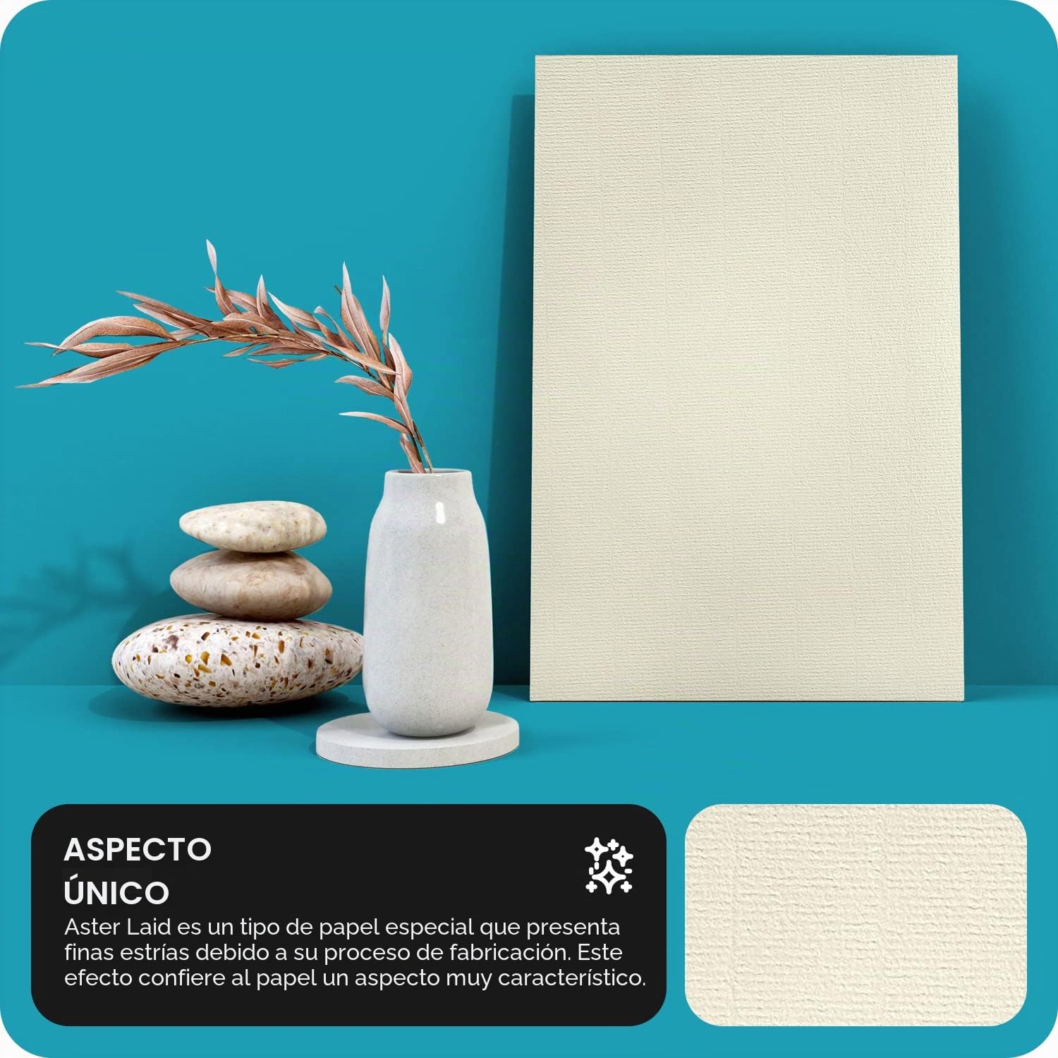 Aster Laid Netuno Papel Verjurado Marfil A4 120g 210x297 mm