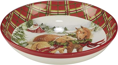 Certified International Christmas on the Farm - Tazón para pasta, 13.25 x 3 pulgadas, multicolor (22804)