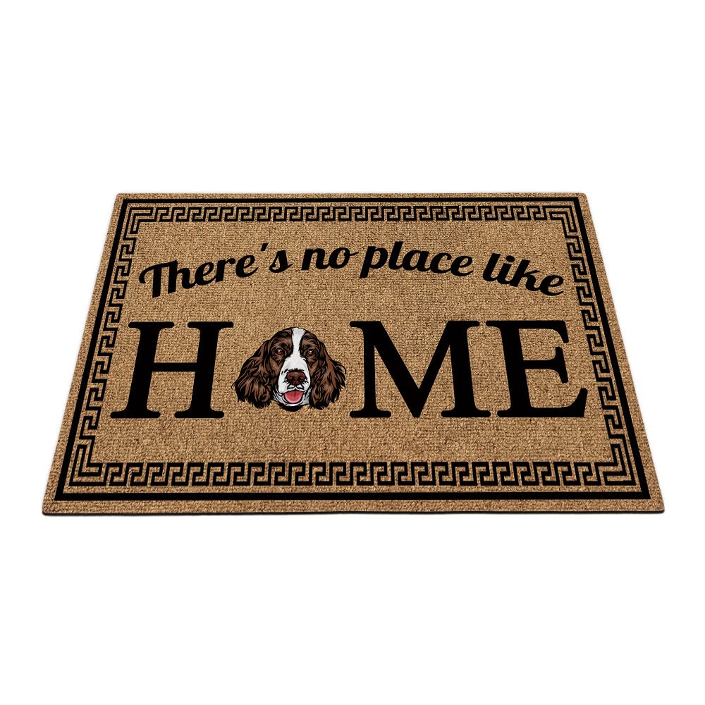MALIHONG Funny Welcome Doormat Home Decor Area Rugs There's No Place Like Home Dog English Springer Spaniel Floor Door Mat for Indoor Decoration 35.4"