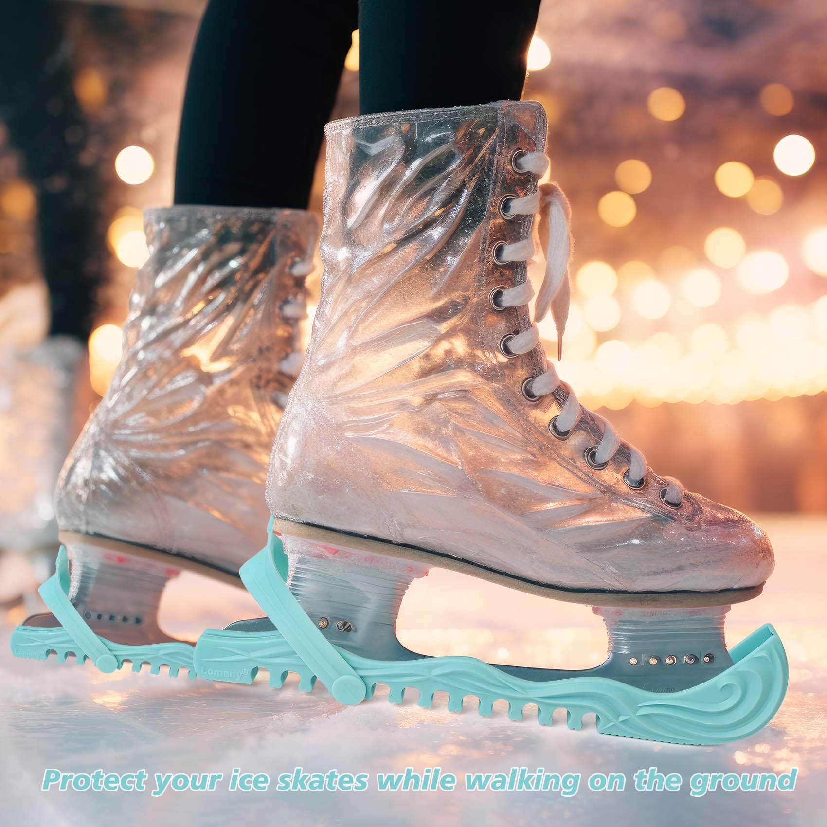 Lnrkai Protectores de Patinaje sobre Hielo, Cubiertas de Cuchillas de Patinaje sobre Hielo, Protectores de Patines Ajustables para Patinaje sobre Hielo, Accesorios para Patines artísticos