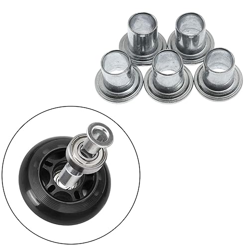 Miniatura 5 de Maxmoral 20 piezas de repuesto de espaciador de eje de patín en línea, espaciador de rodamientos de rueda de patín, reemplazo de tapones laterales