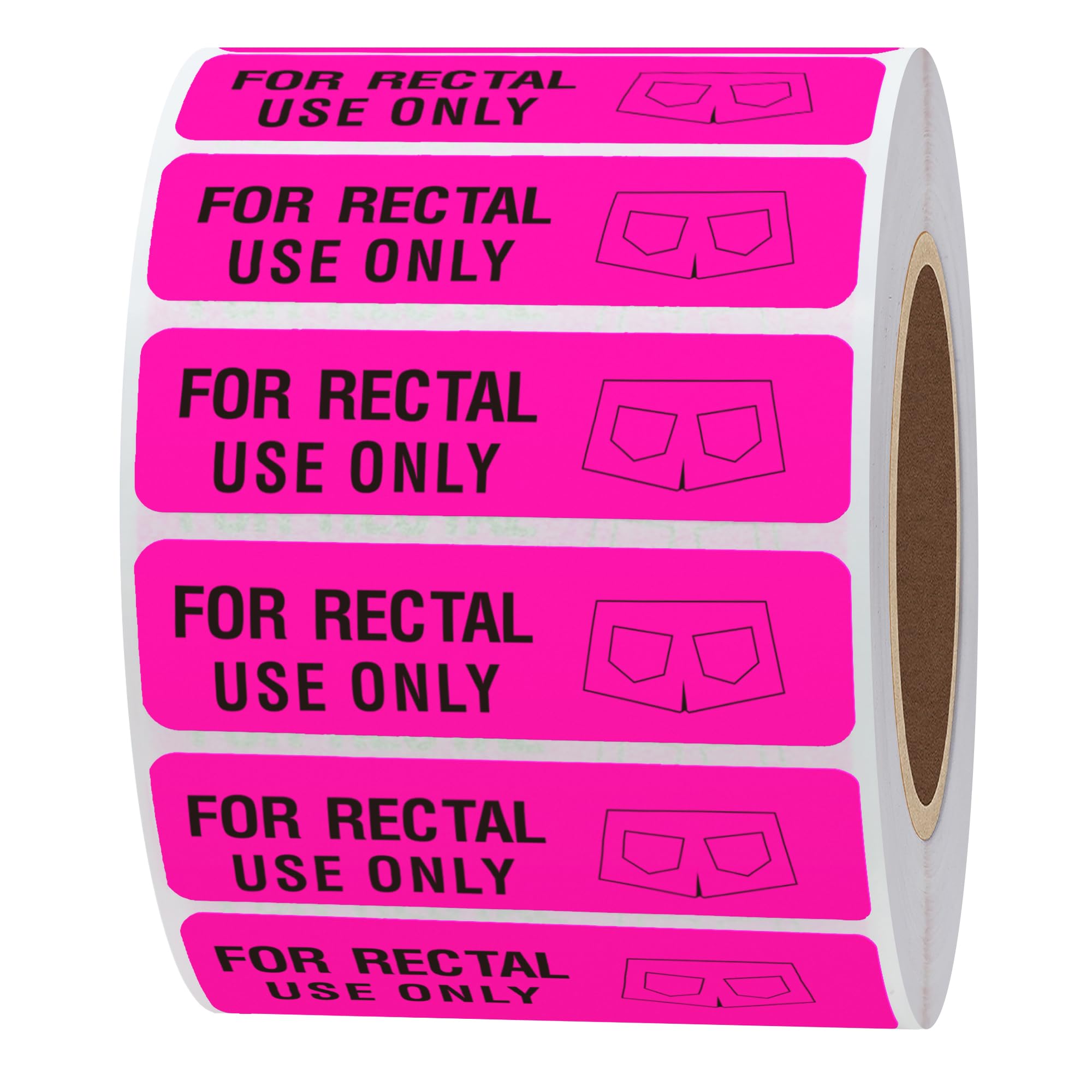 Hylabelest for Rectal Use Only Stickers 1.5" x 0.4" Fluorescent Stickers with Permanent Adhesive 500 Labels Per Roll (Fluorescent Pink)