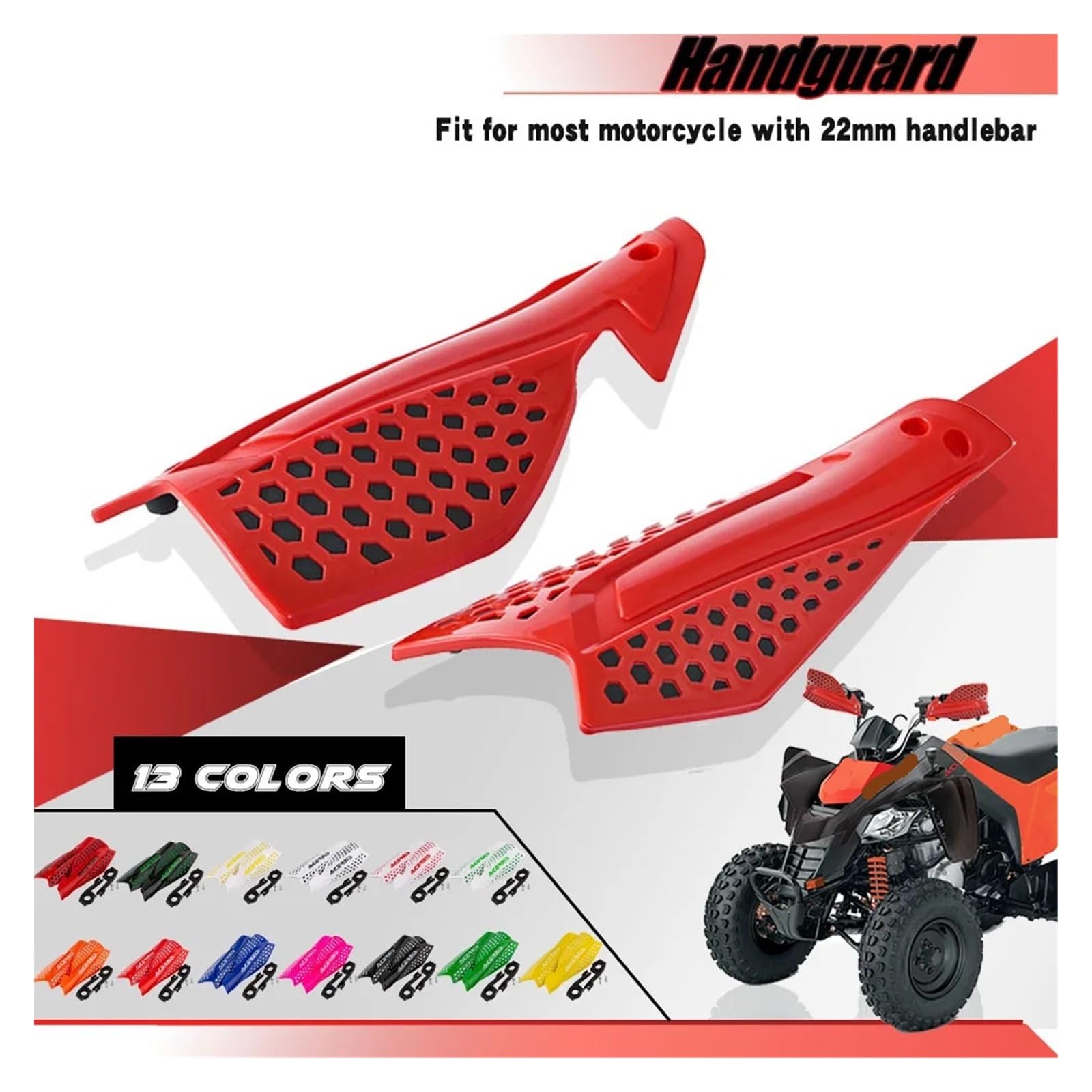 Motocross 22mm Paramani 13 Colori Protezione Manubrio Per Moto Dirt Pit Bike Quad Con Paramani Enduro Manubrio Protezione Paramani
