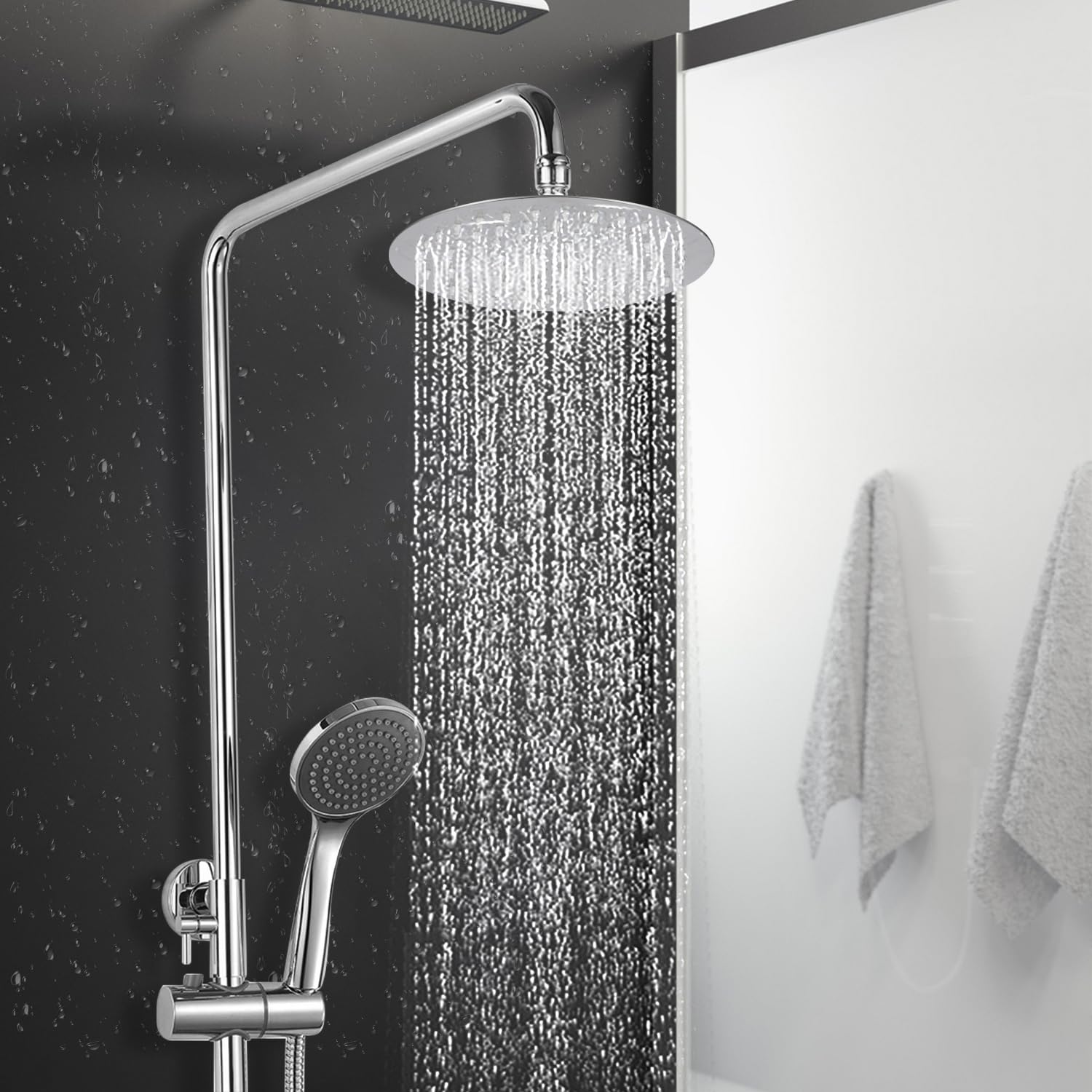 Pommeau De Douche Pluie VIVIIHOO 8 Pouces - Inox 304, Poli Miroir, Anticalcaire