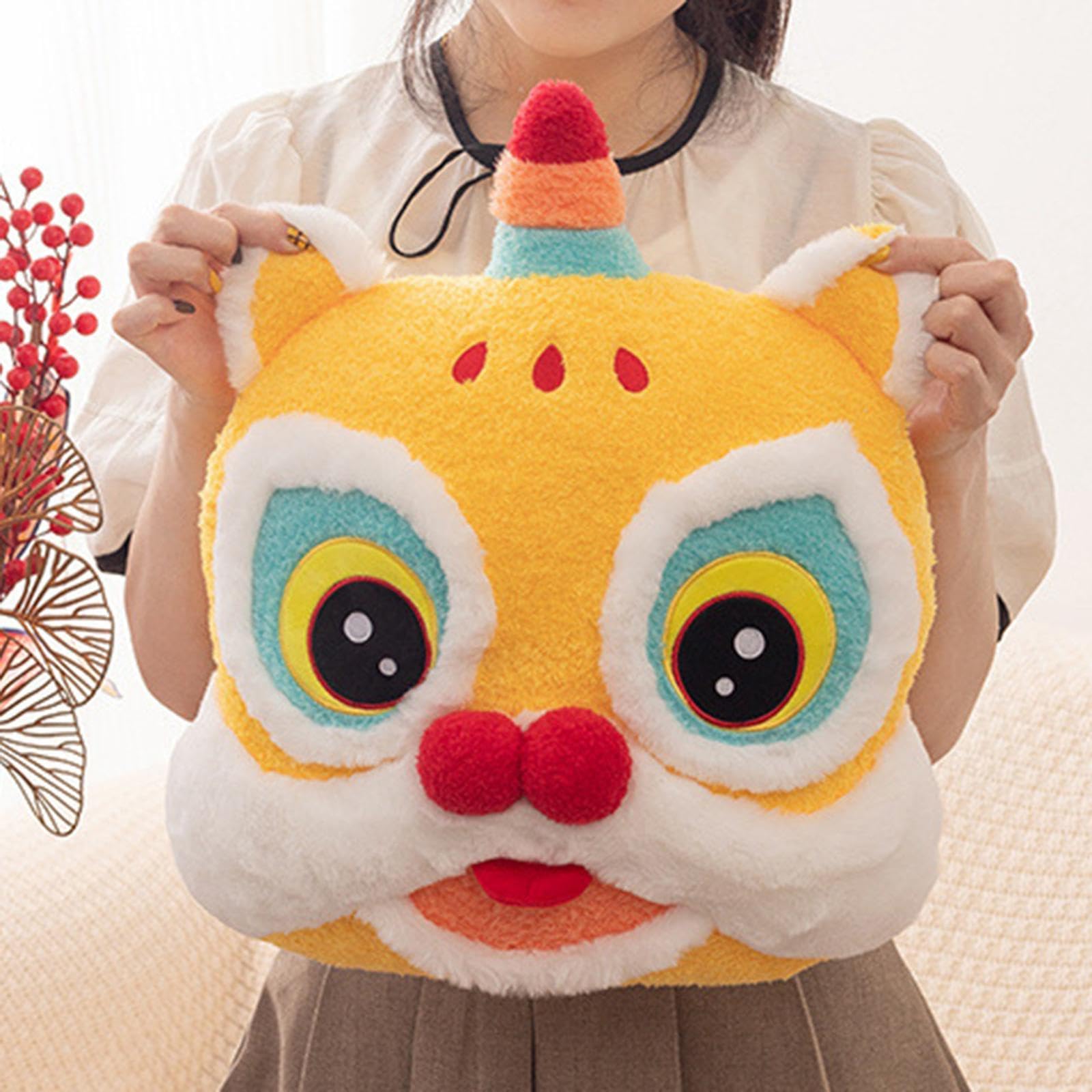 Dancing Lion Pillow Simulation 3D Waist Cushion for Living Room Sofa Wedding Yellow|Home & Garden|Home Dacor> Pillows-image-48