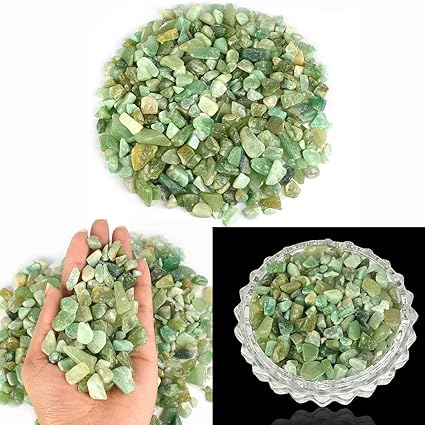 Reiki Crystal Products Natural Green Jade Crystal Stone Chips Dust Raw Rough Stone for Vastu Correction, Reiki Healing and Crystal Healing Stons Pack 0f 100 Gm Approx