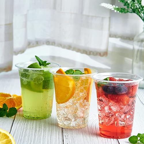 Miniatura 6 de Paquete de 1000 vasos de plástico transparente de 12 onzas, vasos desechables de PET, vasos de plástico de 12 onzas, perfectos para café helado,