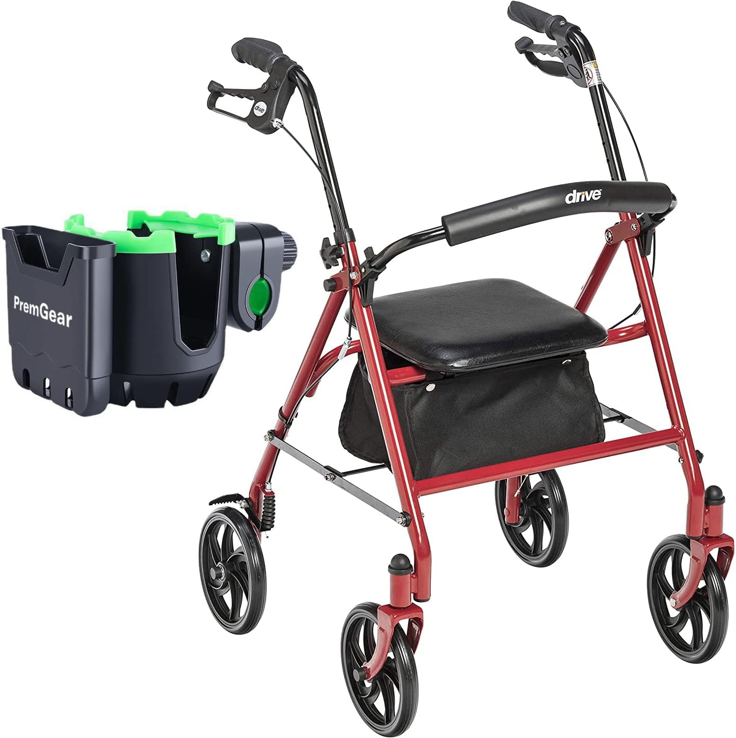 Drive Medical Rollator Walker with Seat 7.5" Wheels and