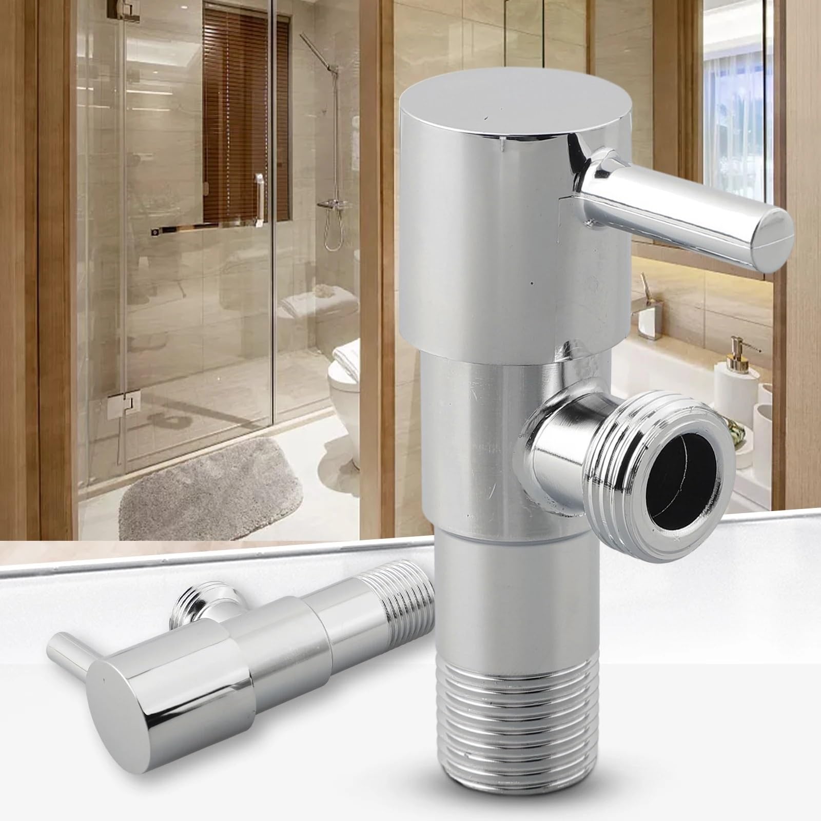 2 uds válvula angular for grifo, válvulas for grifo de acero inoxidable 304, parada de agua de entrada angular aplicable for cocina y baño Para Cocina, BañO