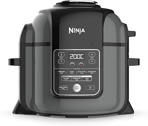 Ninja Foodi MAX Multi-Cooker [OP450UK], 7-in-1, 7.5L, Electric Pressure Cooker and Air Fryer, Grey and Black