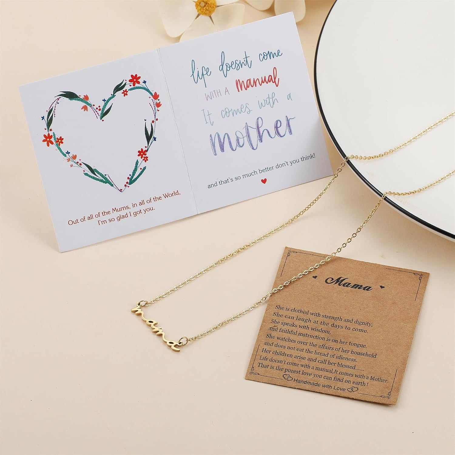 SKQIR Mama Necklaces For Women, Gold Plated Momma Mom Necklace,Pregnant Pregnancy Gifts For Expecting Mom, First Time New Mom Gifts,Mommy Mama To Be Gifts,Postpartum Gifts For Mom After Giving Birth - Image 7