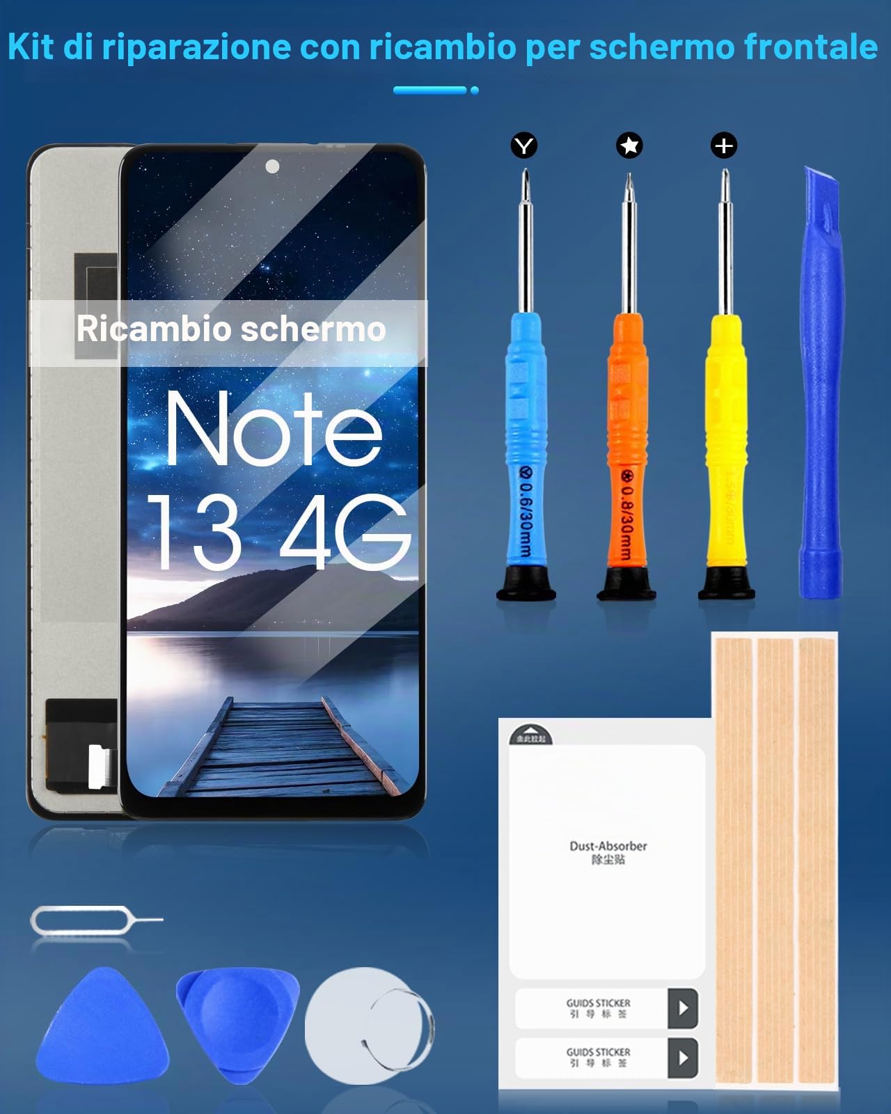 Display LCD per Redmi Note 13 4G Schermo LCD per Xiaomi Redmi Note 13 4G 23129RAA4G 23124RA7EO 6,67" Incell Schermo Digitalizzatore Touch Assemblea con Riparazione (Nero, Senza Sblocco Impronta)