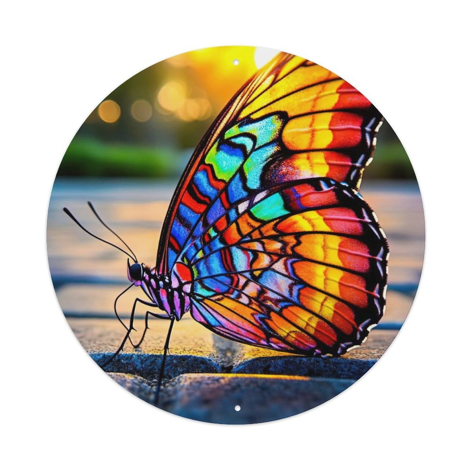 Animal Artwork Butterflies on The Path Metal Tin Sign