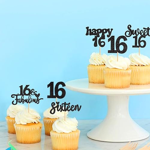 Miniatura 9 de Keaziu Paquete de 25 adornos para cupcakes de 13 cumpleaños oficial para adolescentes de 13 años, 13 fabulosos suministros de decoración de pasteles