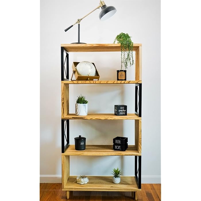 Buy Premium Home Modern Bookshelf Industrial Bookcase, 5 Shelf