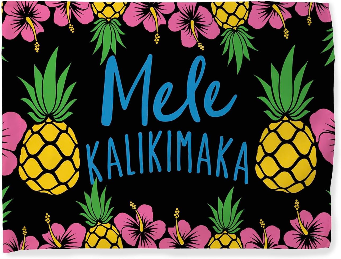 Winter Themed House Flag Mele Kalikimaka Hawaiian Classic Christmas Song Horizontal House Flag Green