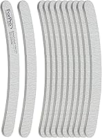 Vista 2 de ForPro Professional Collection Zebra - Tabla de espuma curvada, grano 100/180, limas de uñas de manicura y pedicura de doble cara, 7 pulgadas