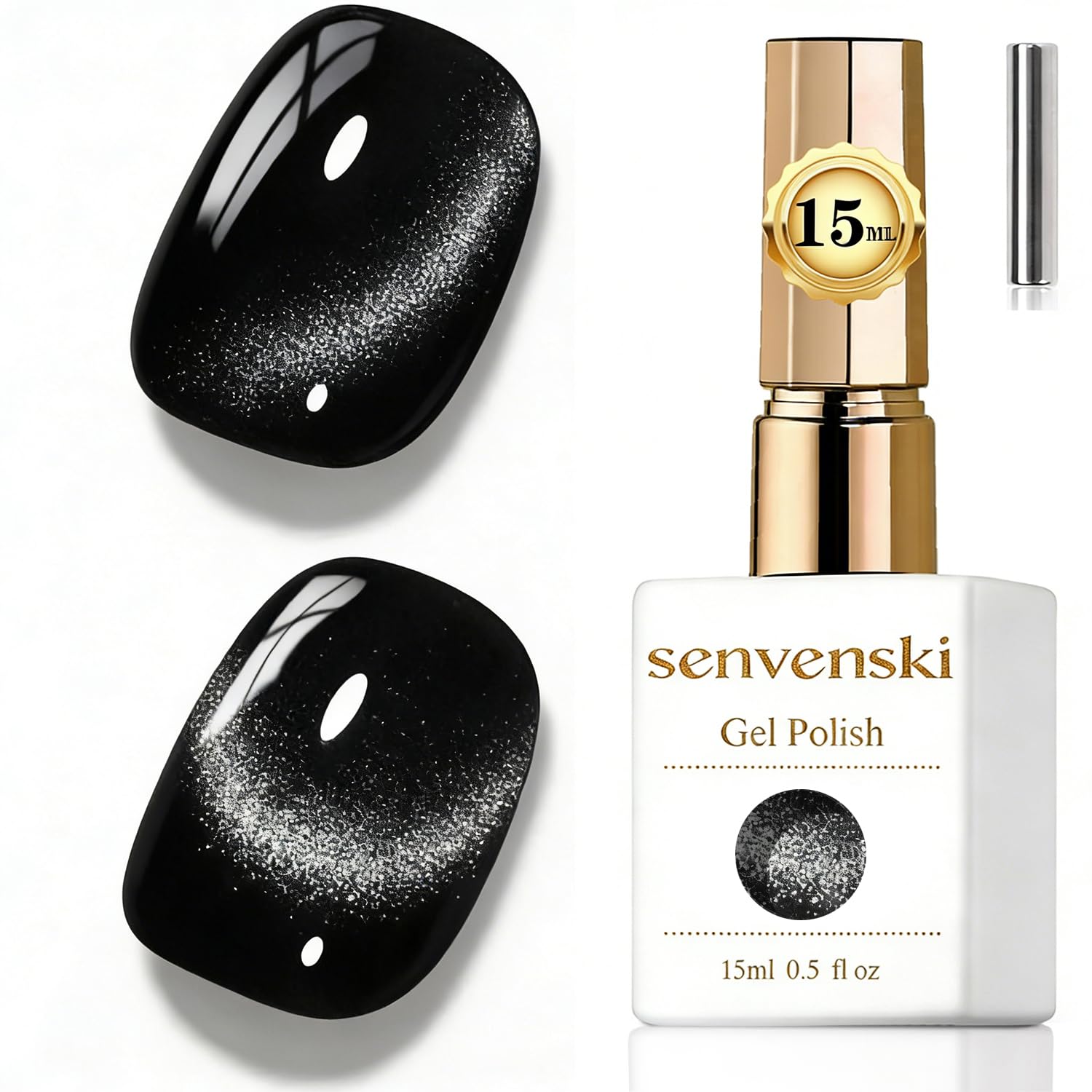 Senvenski Gelee Glas Cat Eye Gel Nagellack mit Magnet 15ML Magnetisch 3D Galaxie Holographisch Reflektierend Glitzernd Durchsichtig Farbe Gellack Salon Home DIY