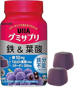 Amazon | UHA グミサプリ 鉄&葉酸 アサイーミックス味 30日分 60粒 1日