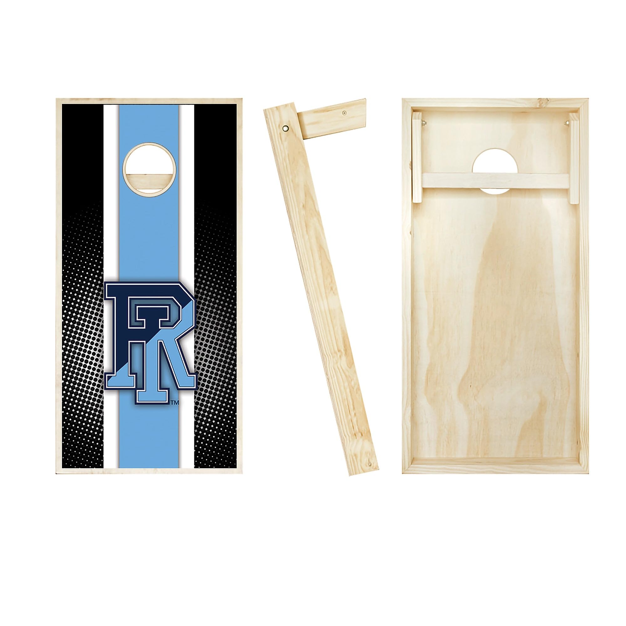 Rhode Island Stripe Cornhole Set - Include Case + Edge Lights + Score