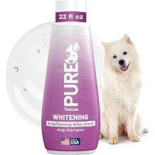 TropiClean Pure Dog Whitening Shampoo, Tear Stain & Odor Remover, 22oz