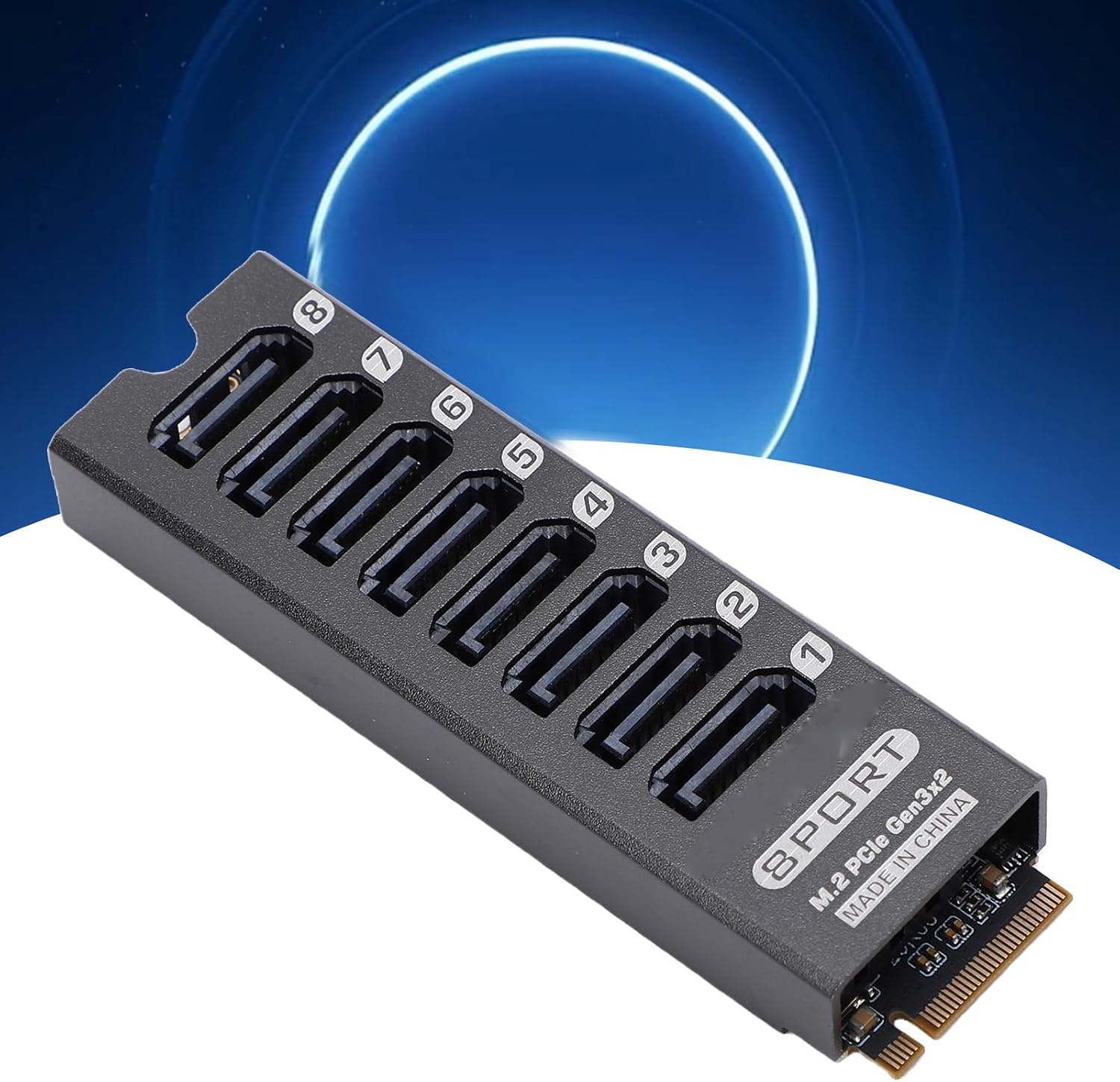 Karlak M.2 to Serial ATA 3.0 Adapter HighSpeed Expansion Card with 8 Ports for Massive Data Storage Solutions Aluminum Alloy for