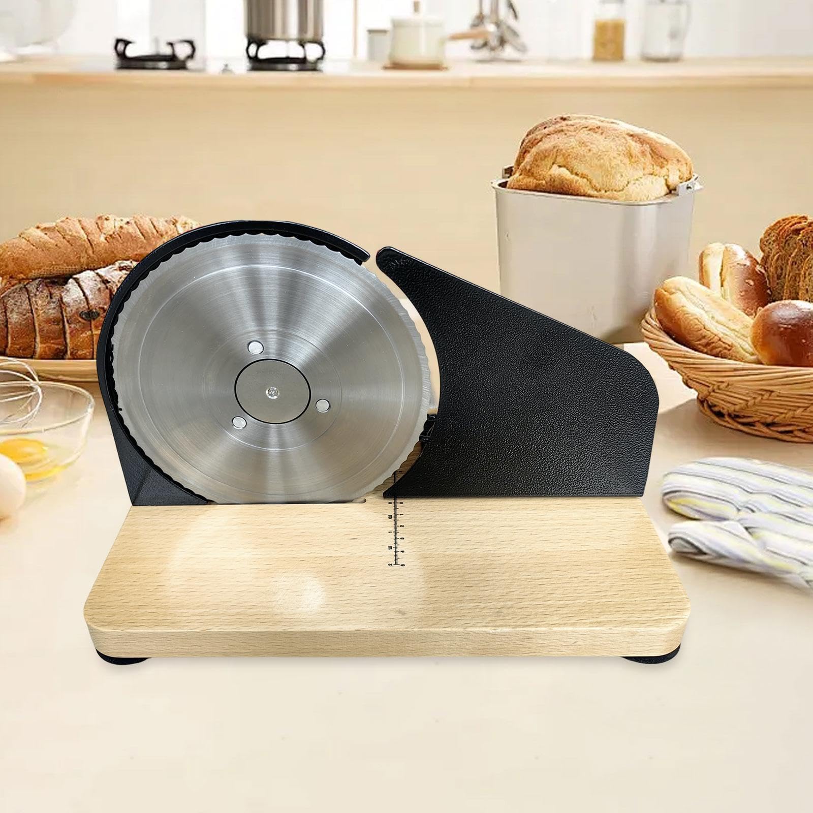 Cortador De Pan Manual Con Diseño Zigzag | fácil de usar, sin electricidad, rebanadas uniformes, cuchilla dentada