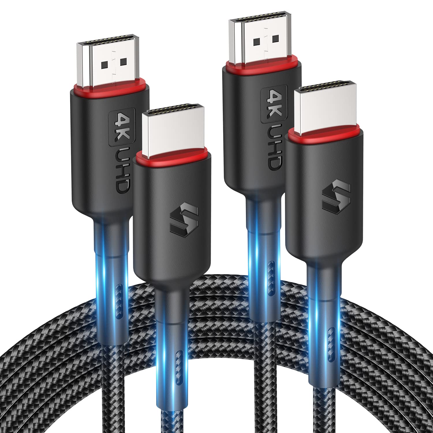 Silkland 4K HDMI Cable 1M 2 Pack, HDMI Lead, Support 4K60Hz, ARC, HDR