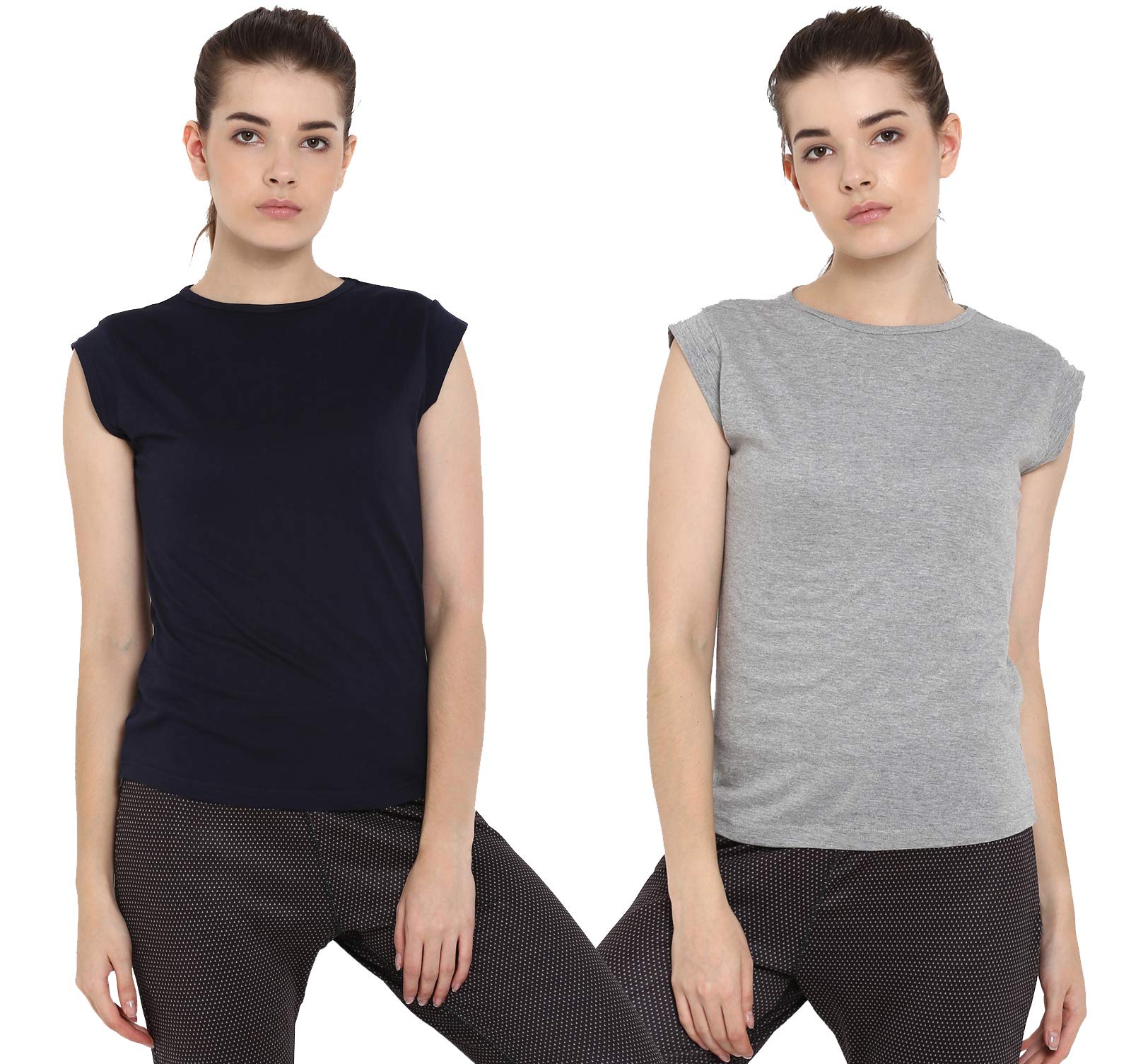 ap'pulse Women's Cap Sleeve Tshirt(Pack of 2)-picture-12