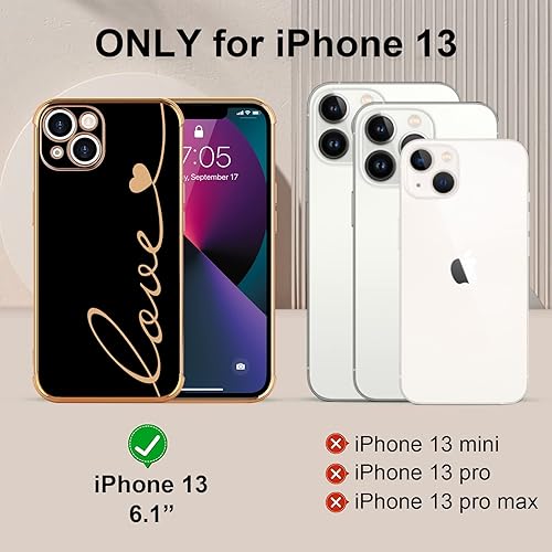 Miniatura 8 de LCHULLE Funda compatible con iPhone 13 para mujeres y niñas, bonito diseño de corazón de amor, cubierta de TPU suave a prueba de golpes, protección