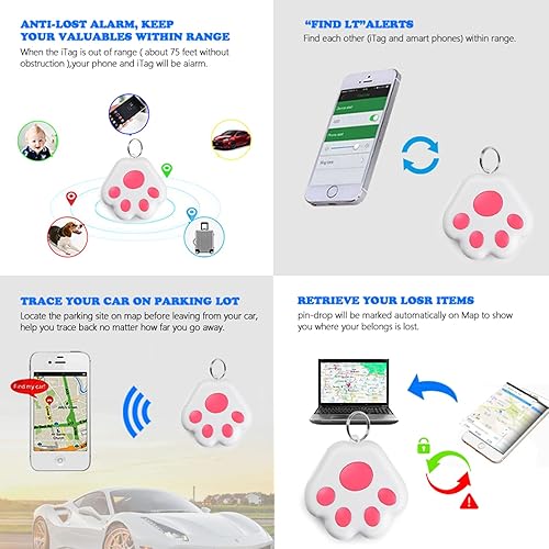 Miniatura 6 de Localizador de llaves inteligente portátil con GPS y rastreador inteligente para niños perro mascota gato cartera llavero recordatorio de alarma