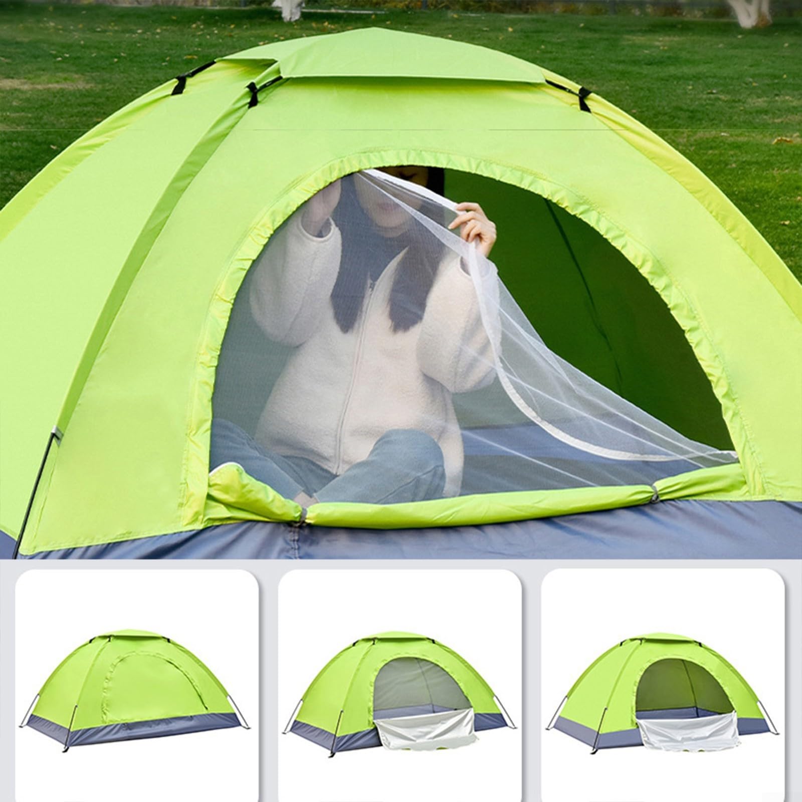 Ultraleichtes Campingzelt, 2-Mann-Zelt mit Unterständen, Tragetasche, tragbares wasserdichtes Oxford-Gewebe, Campingzelt zum Wandern