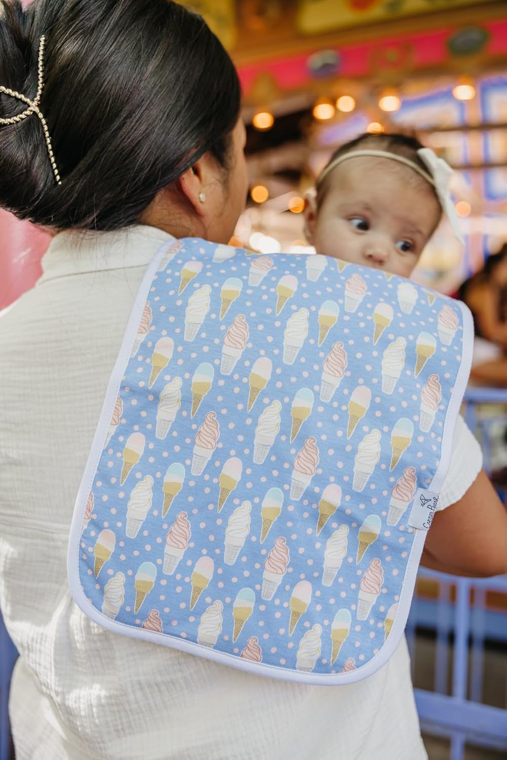 Copper Pearl Premium Baby Burp Cloths - 3-Pack Large Cotton Burp Cloths, Extra Soft Spit Up Rags with 3 Absorbent Layers, Perfect for Baby Boy and Baby Girl Gifts (21" x 10" Size, Bailey Set) - Image 5