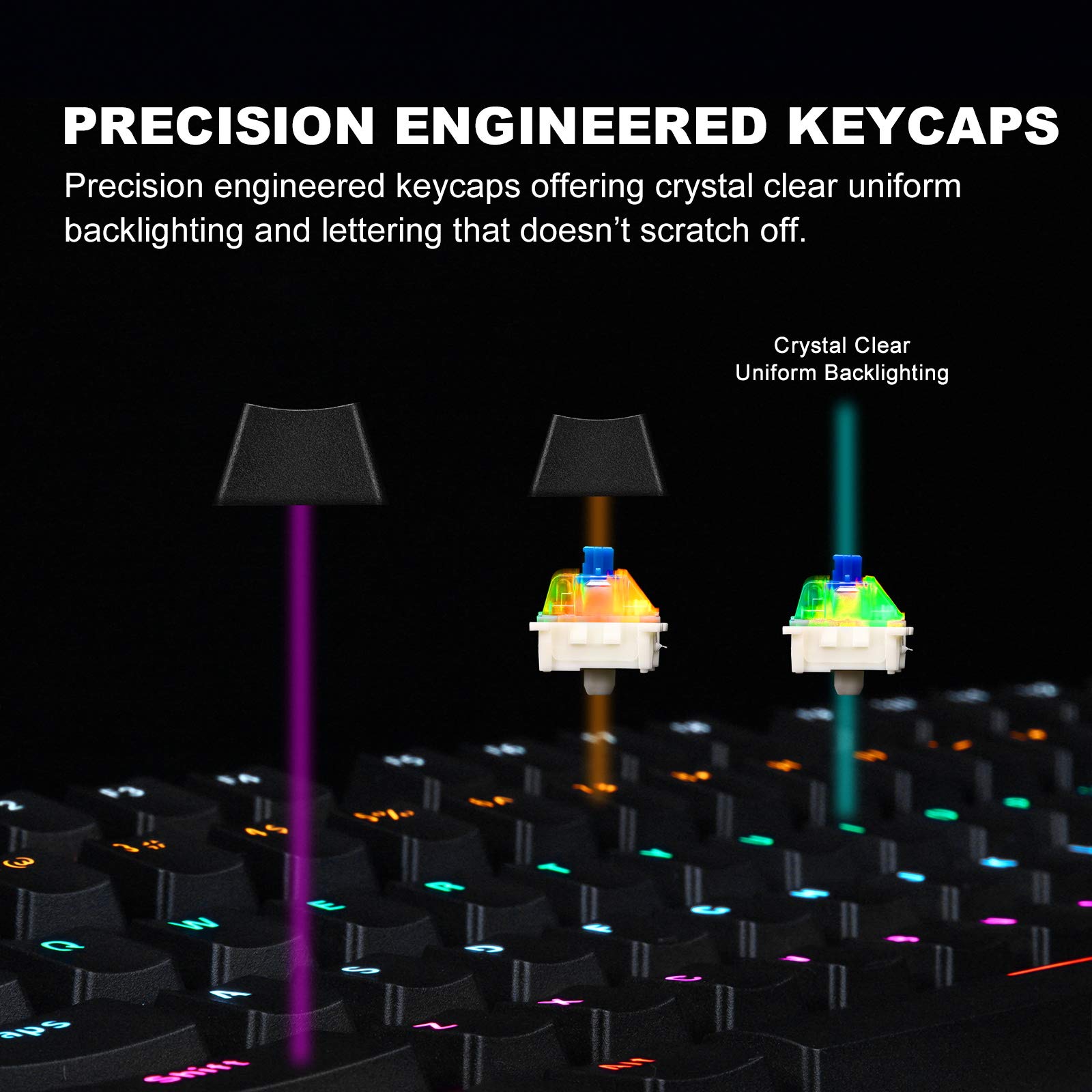LeadsaiL Gaming Keyboard Compact Tenkeyless Mechanical Keyboard,RGB Rainbow LED Backlit Floating
