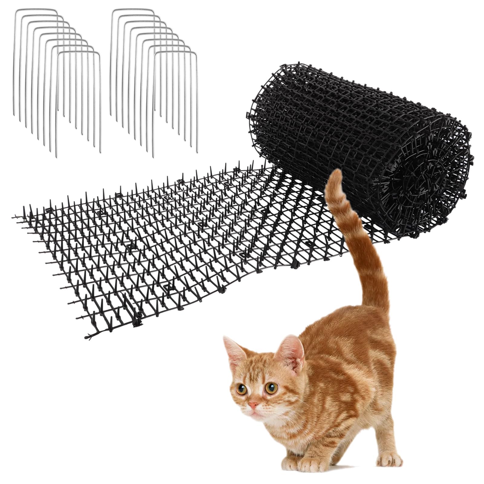 JMIATRY Dissuasori Per Gatti 400 x 30 cm, Tappetino Repellente per Gatti, Picchi Rete Anti Gatto per Animali Selvatici